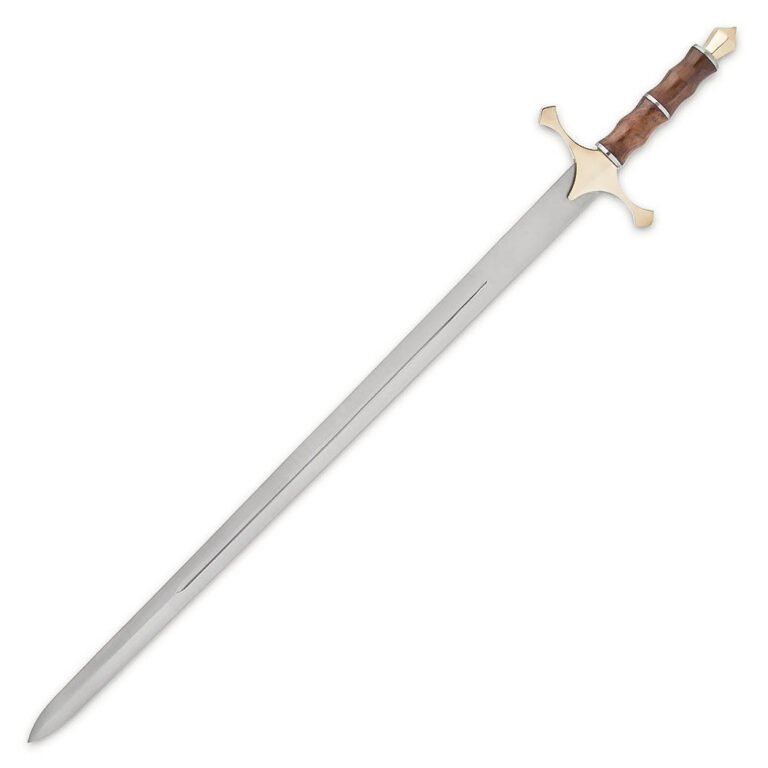 Mount Carmel Sword And Scabbard - Stainless Steel Blade, Wooden Handle, Brass Cross-guard And Pommel