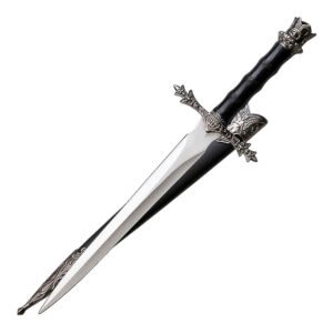13.5” Fantasy Historical Short Sword King Arthur Collectors Knife with Scabbard-Satin Finish
