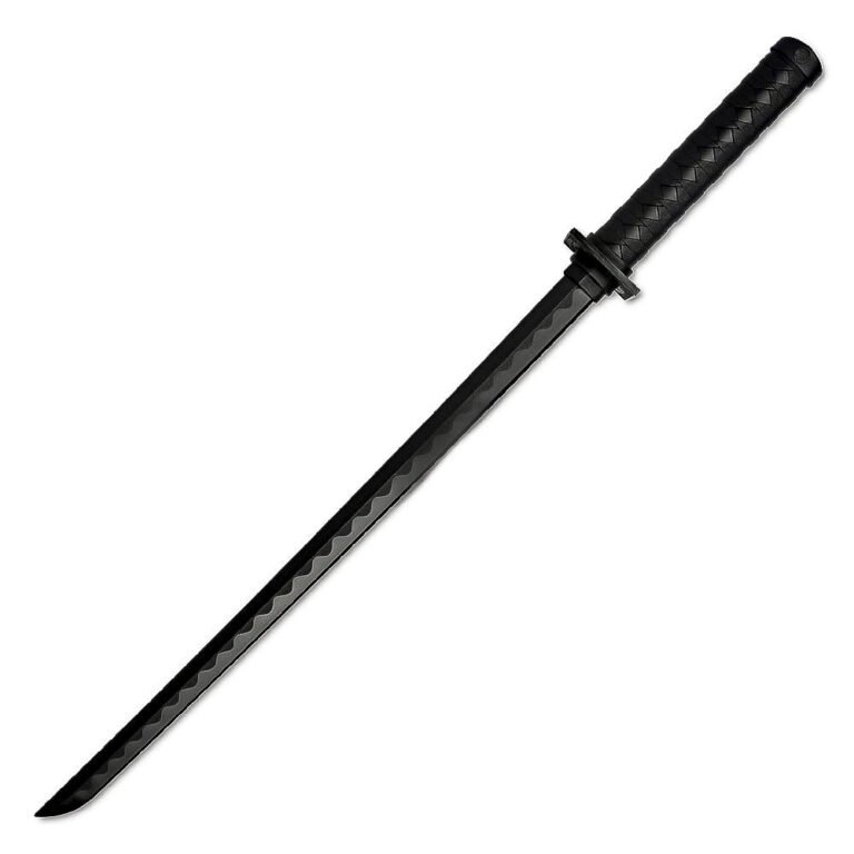 33.5” Training Sword, Black Polypropylene Samurai Style Handle-Sparring Practice Equipment