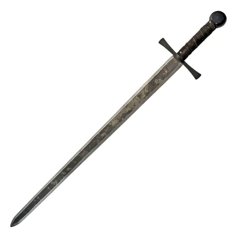 41” Hand Forged Carbon Steel Rustic Broad Sword with Leather Wrapped Handle