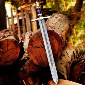 Damascus Steel Viking Sword Gift for Birthday Medieval Sword Anniversary Gift for Husband Groomsmen Gift Christmas Gift