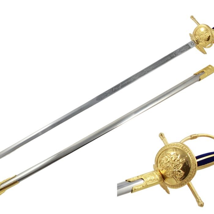 Handmade Double Head Sword, Quixote Rapier Renaissance Spanish Musketeer Sword Black&Gold Edition
