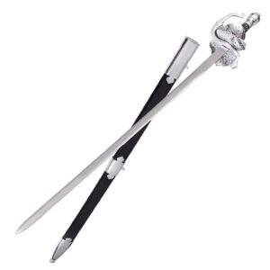 34" Zorro Musketeer Sword Perforated Twisted Butterfly With Scabbard
