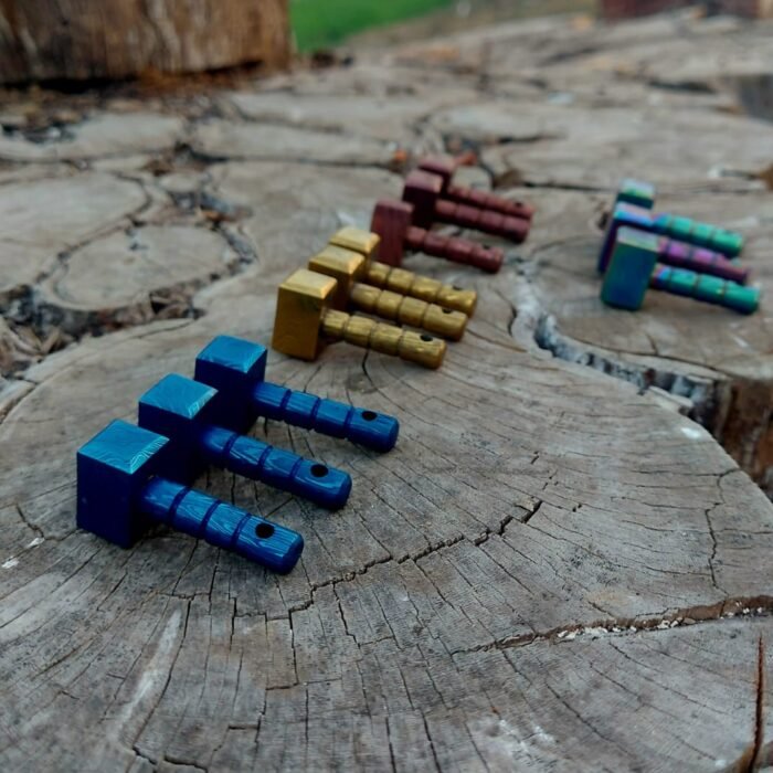 Hand Forged Damascus Steel Colorful Key ring Thor Your Choice Best Gift