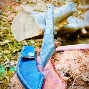 Handmade Stainless Steel Full Tang Kiridashi Knife with Leather Sheath