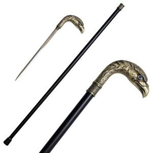 Brass Finish Eagle Head Luxury Cane Sword