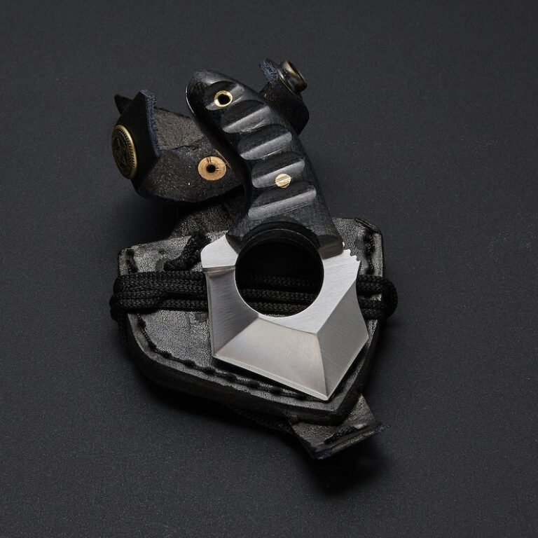 Handmade Stainless Steel Full Tang Skinning Knife With Leather Sheath – Micarta Handle