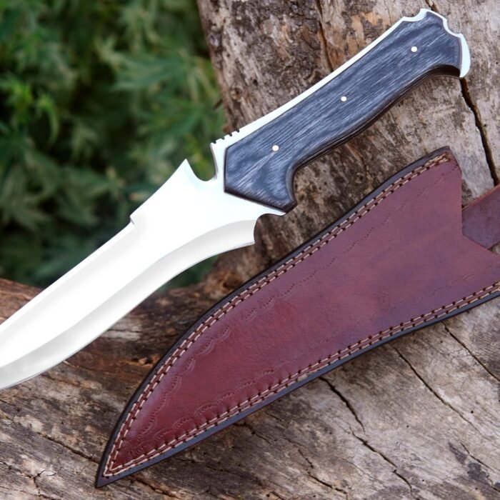 Custom Handmade Krauser's Knife, D2 Steel , With Leather Sheath | Camping | Hunting Knife