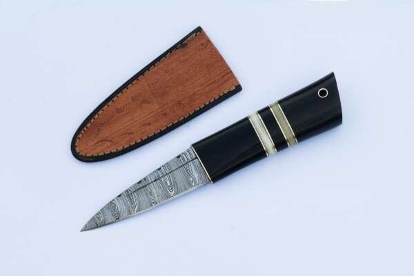 Celtic Scottish Dirk SGIAN DUBH Handle Knife with Pure Leather Sheath